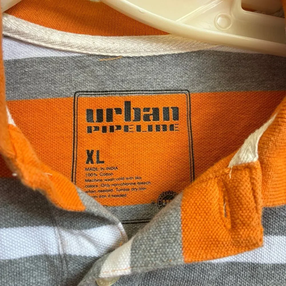 Urban Pipeline Boys orange and yellow striped shirt XL
